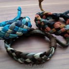 3color hemp bracelet genuine leather bali design